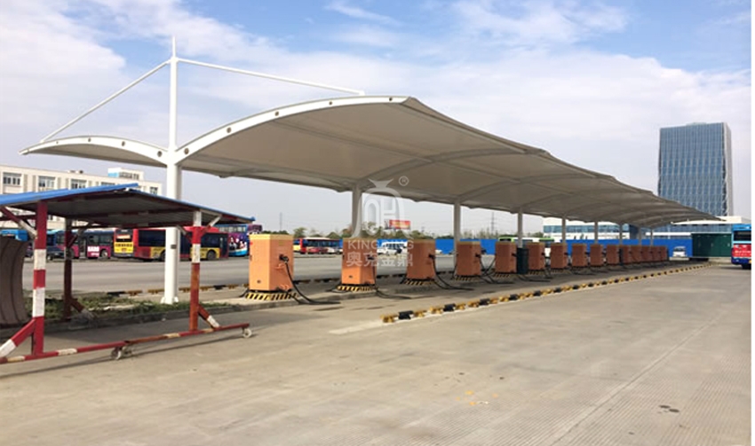 扬州江都公交站充电桩膜结构雨棚